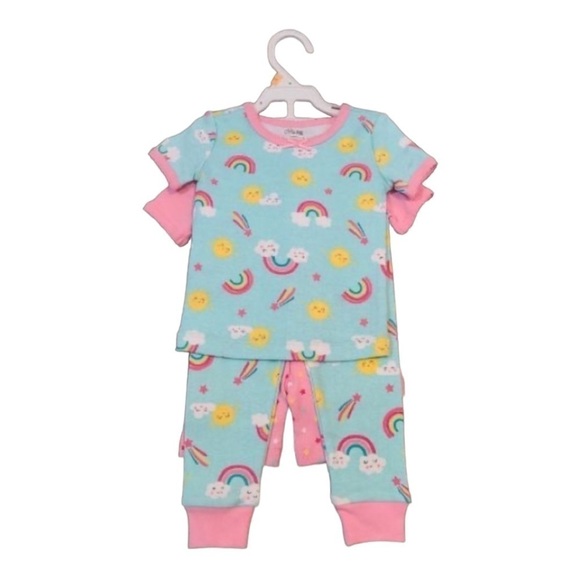 Little Me Pajamas Sunshine & Rainbow Patterned 2 sets Size 18 months - Picture 2 of 6